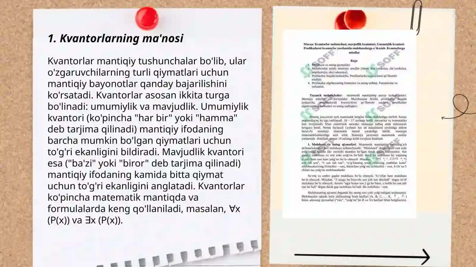 Kvantorlar haqida tushuncha va ularning tatbiqi 3