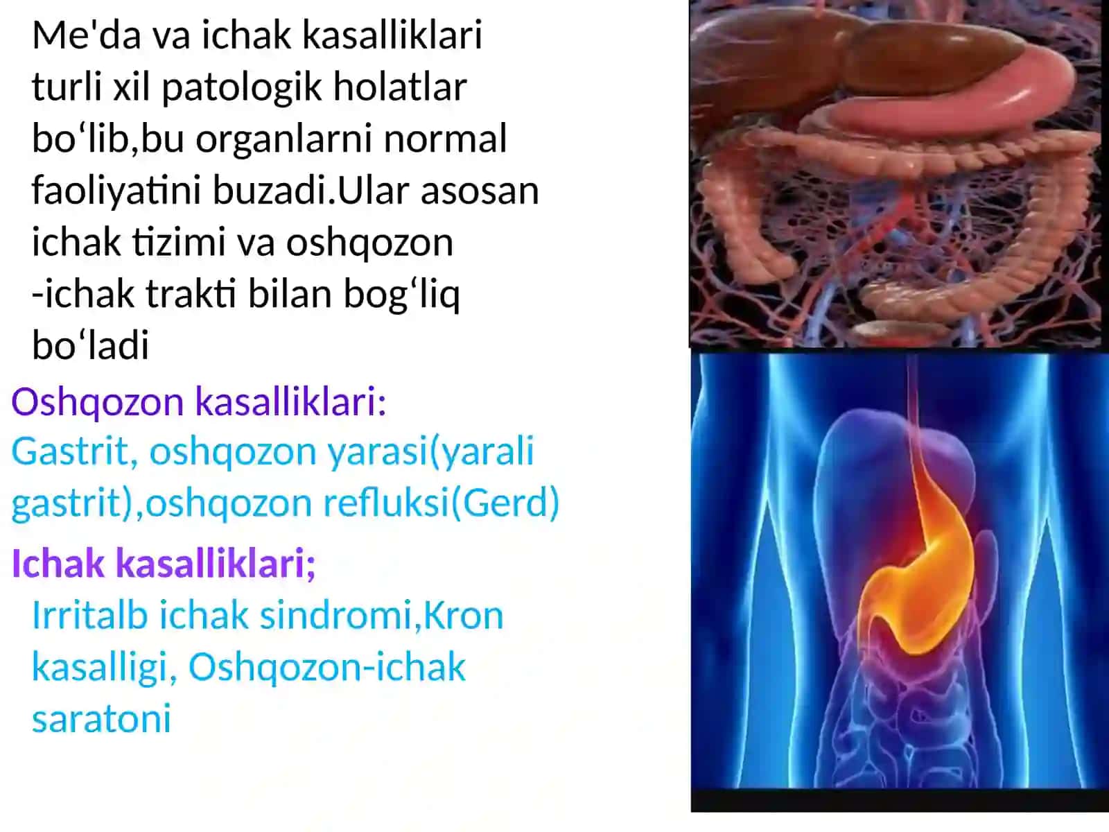 Me'dava ichak muammolarida bemorlarga hamshiralik parvarishi 3
