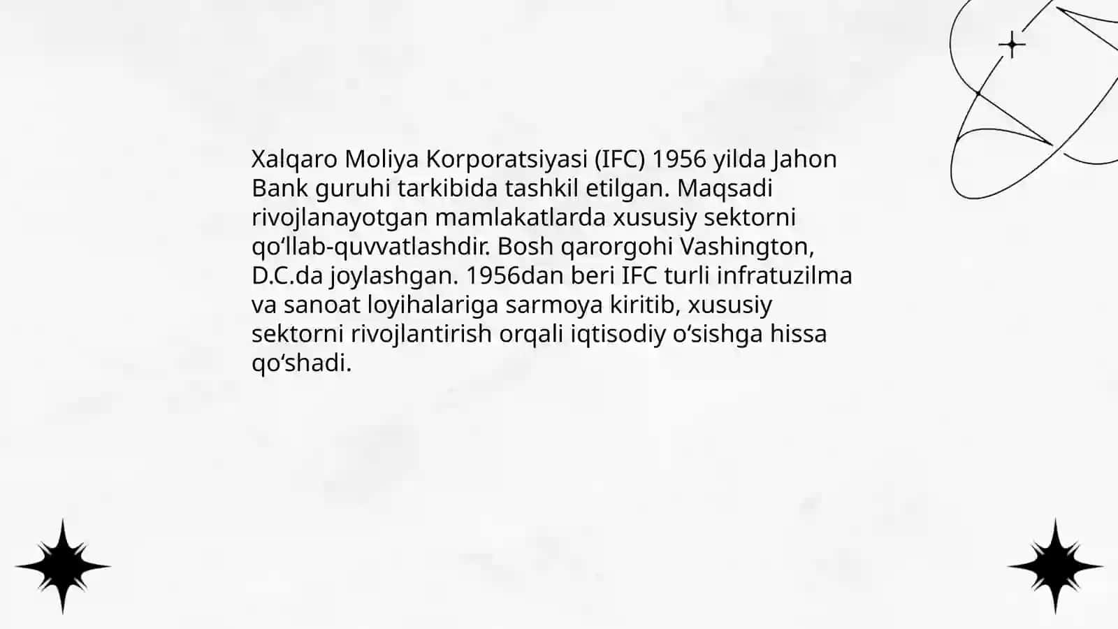 Xalqaro Moliya Korporatsiyasi 3