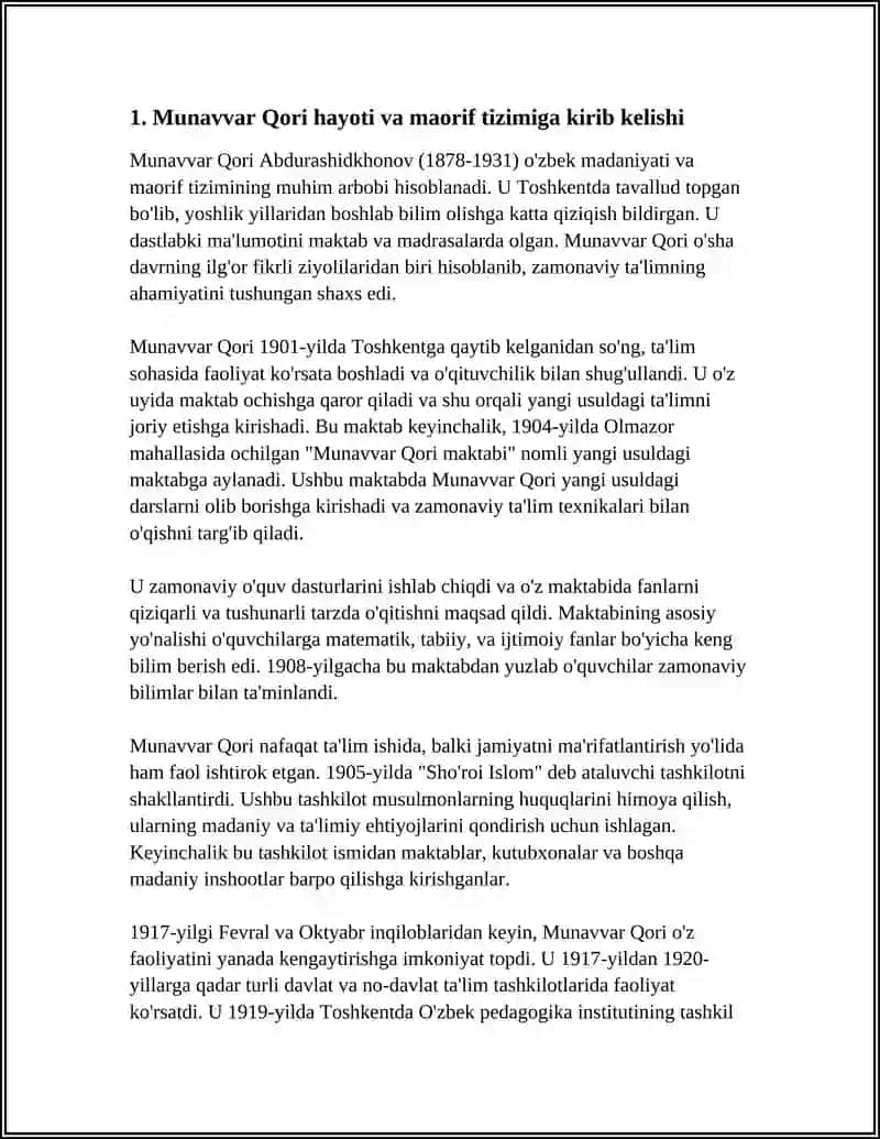 MUNAVVAR QORI MAORIF TIZIMIDAGI FAOLIYATI 3