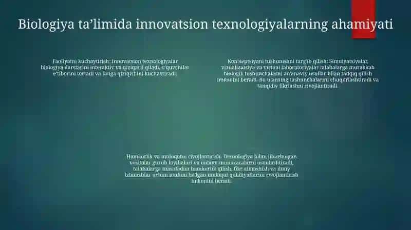 Biologiya Darslarida Laboratoriya Mashg’Ulotlarini 3