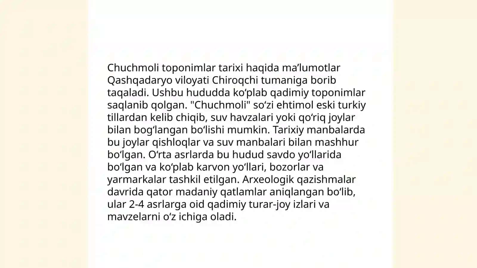 Chuchmoli Toponimlar 3