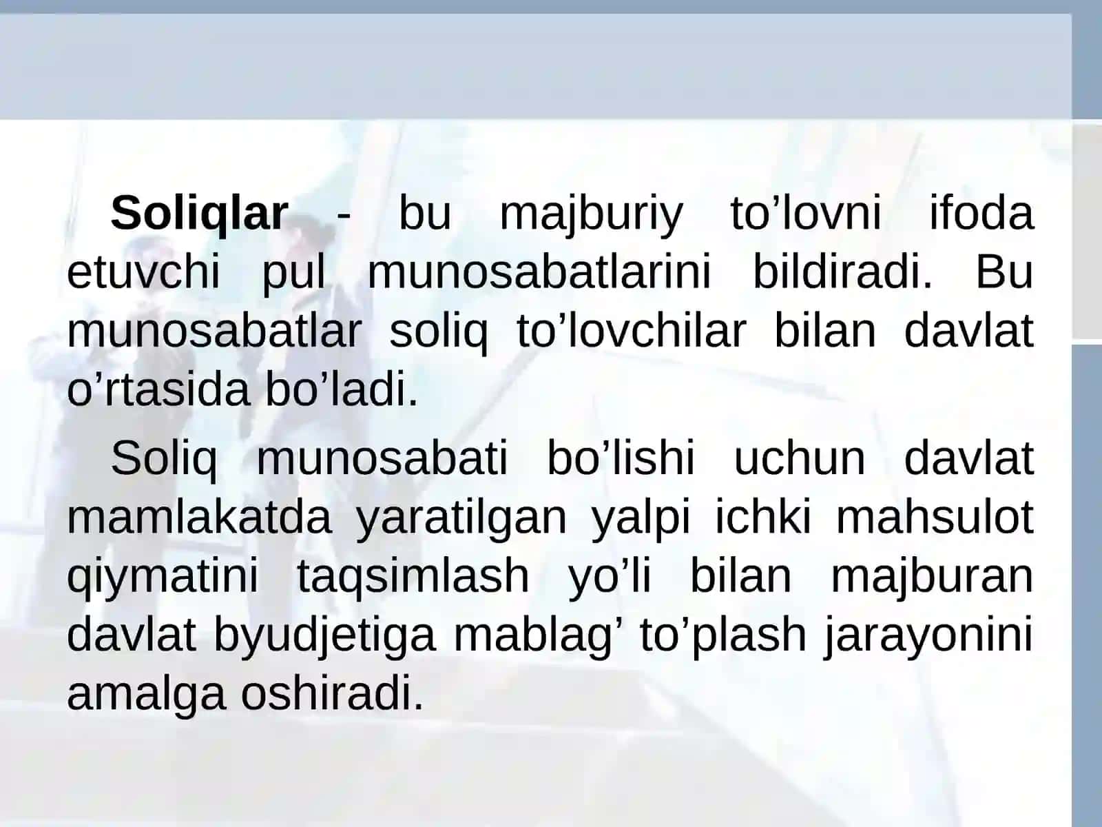 “Soliqlar va soliqqa tortish” faniga kirish 3