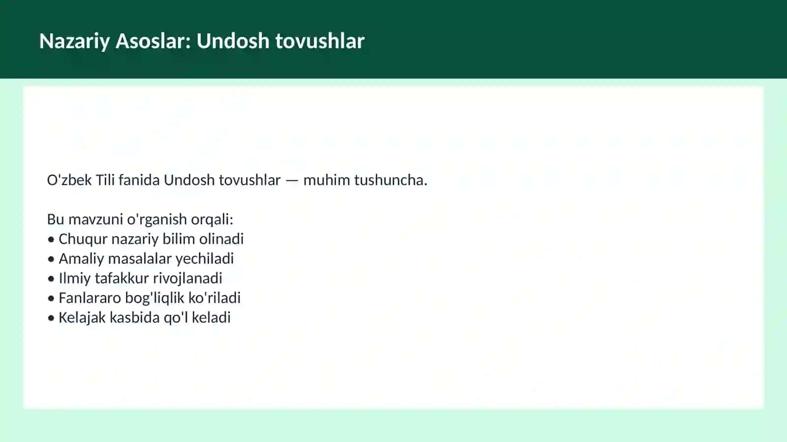 O'ZBEK TILI Fonetika asoslari 3
