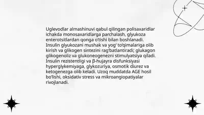 Uglevodlar almasiwinin buziliwi 3