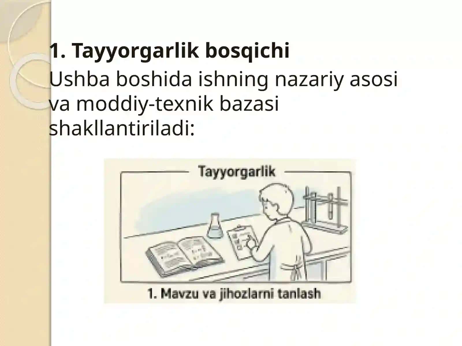 LABORATORIYA ISHLARINI TASHKIL ETISH BOSQICHLARI 3