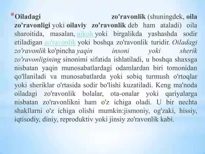 Oiladagi zoʻravonlik ijtimoiy muammo sifatida 3
