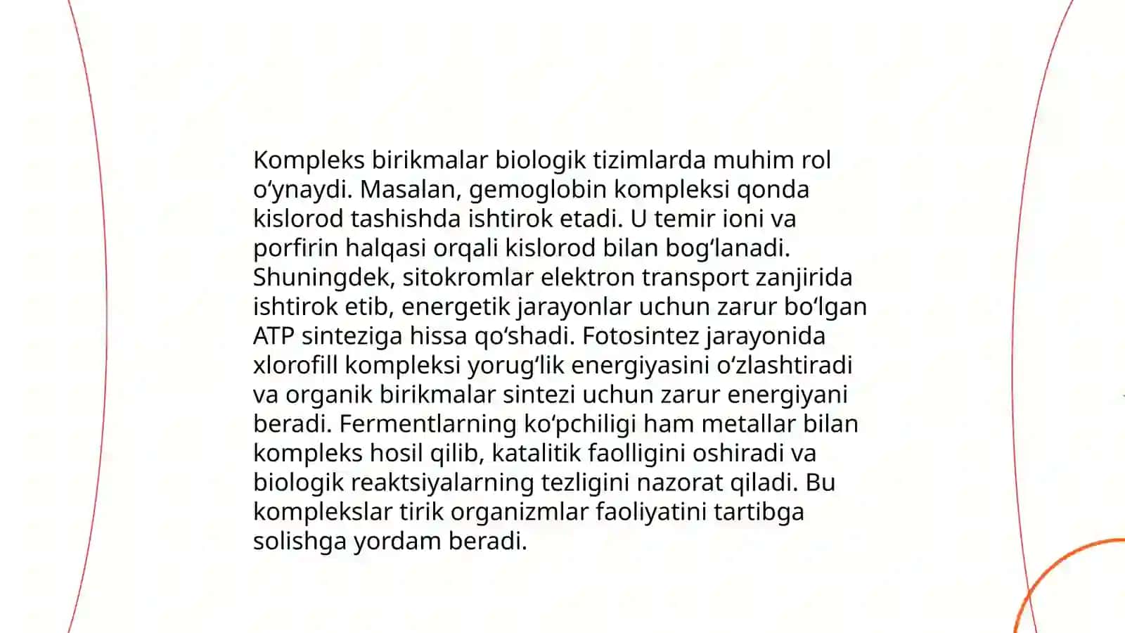 Kompleks birikmalarning organizmdagi ròli 3