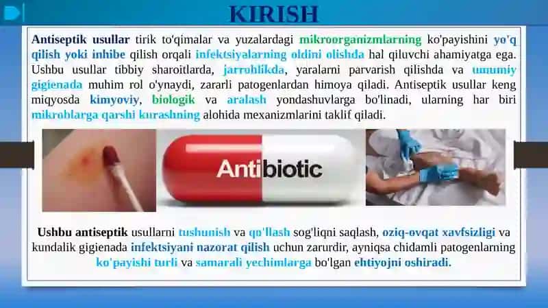KIMYOVIY, BIOLOGIK VA ARALASH ANTISEPTIKA USULLARI 3