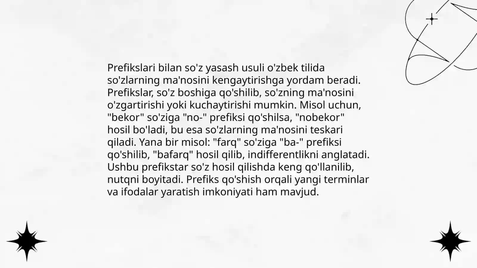 Prefikslar bilan so'z yasash 3