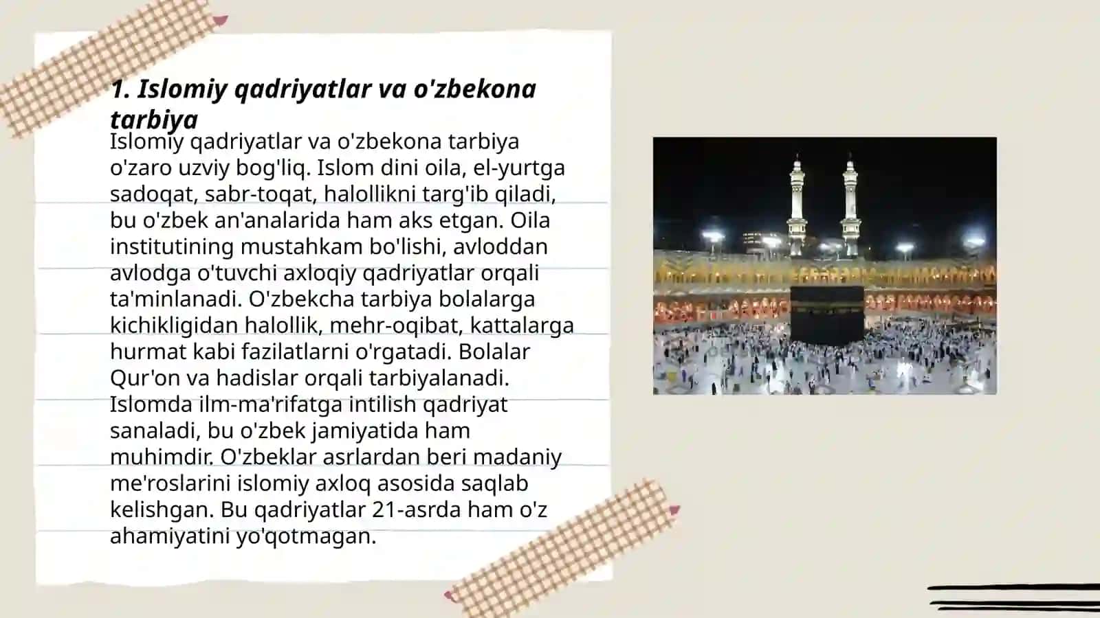 Islom dini va o'zbekona tarbiya 3