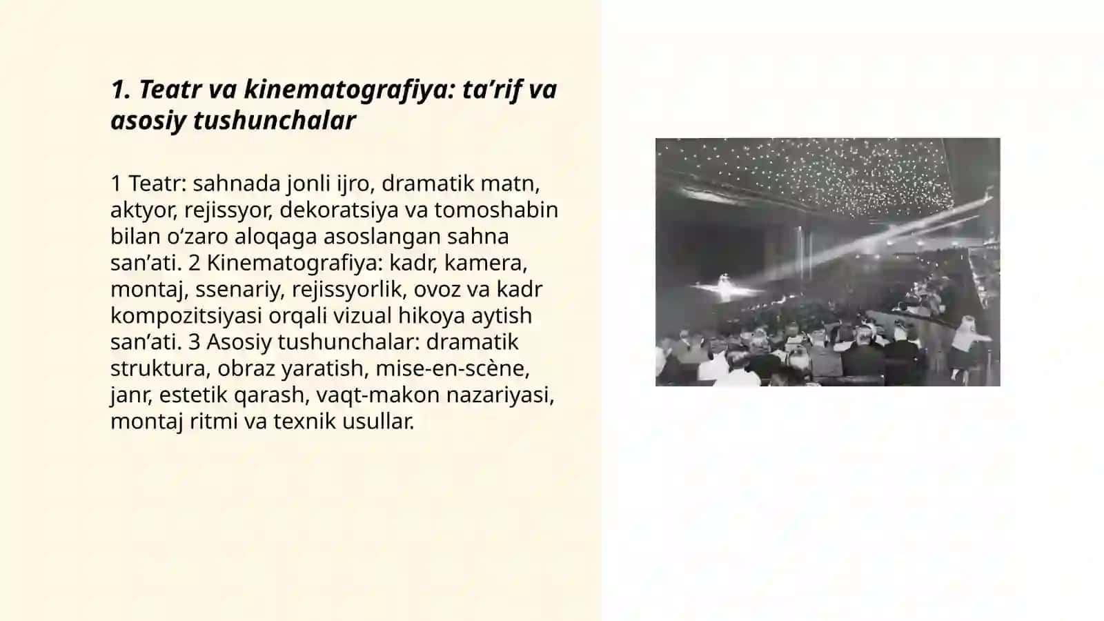 Teatr kinematografiyaning asosi 3