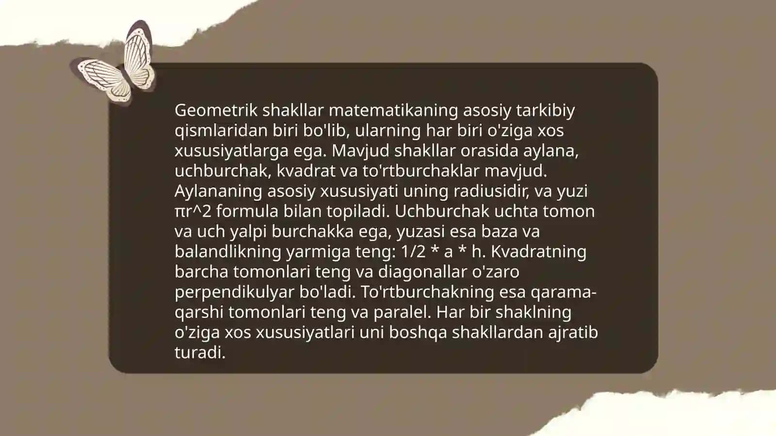 Geometrik shakllar va ularning xususiyatlari 3