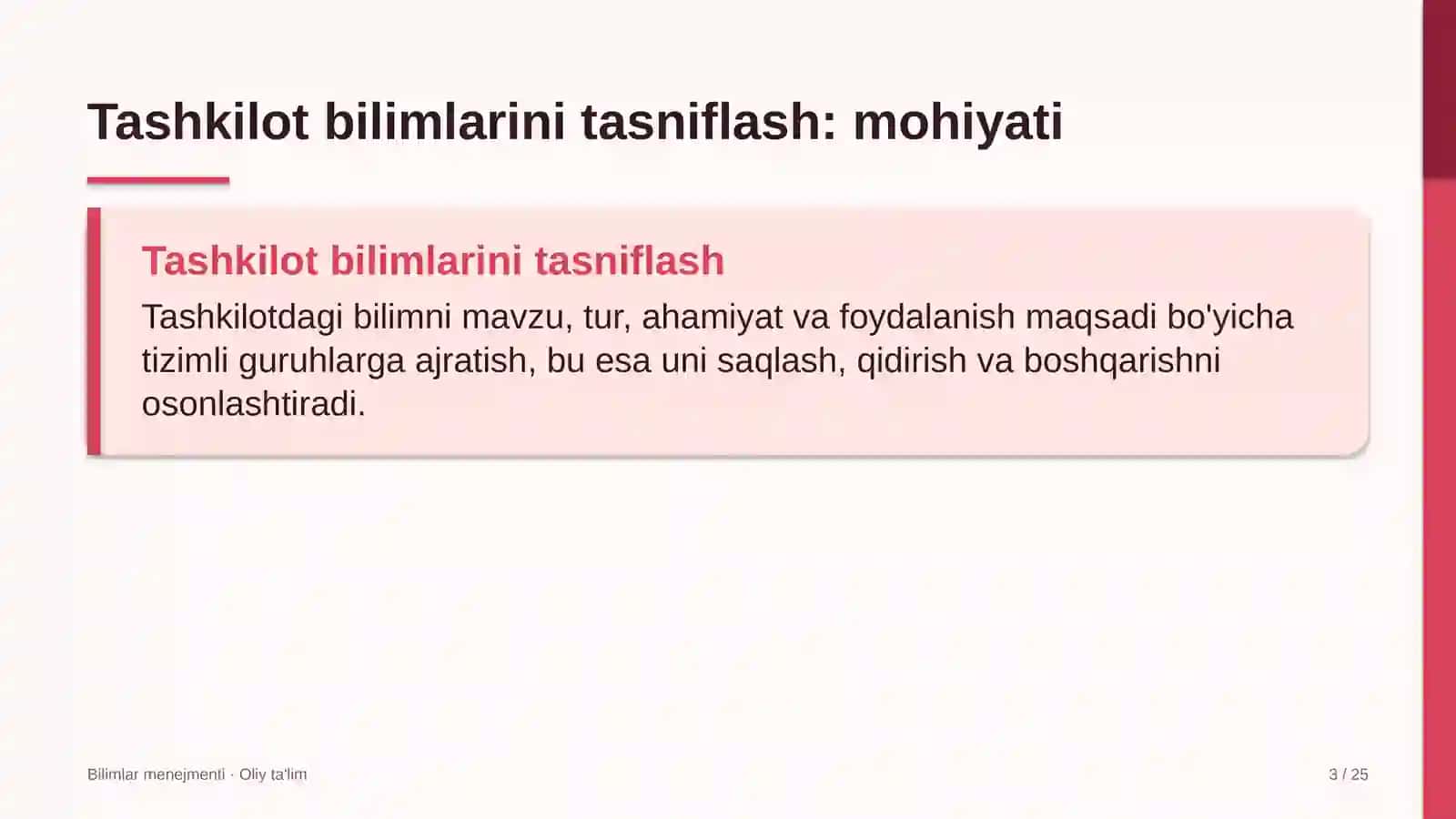 BILIMLAR MENEJMENTI · OLIY TA'LIM 3