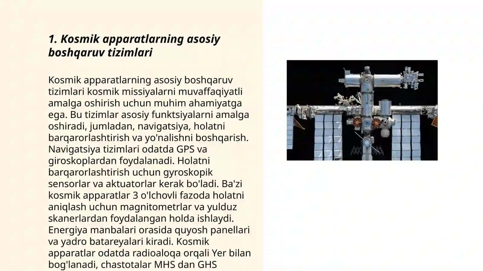 Kosmik apparat harakatini boshqarish 3