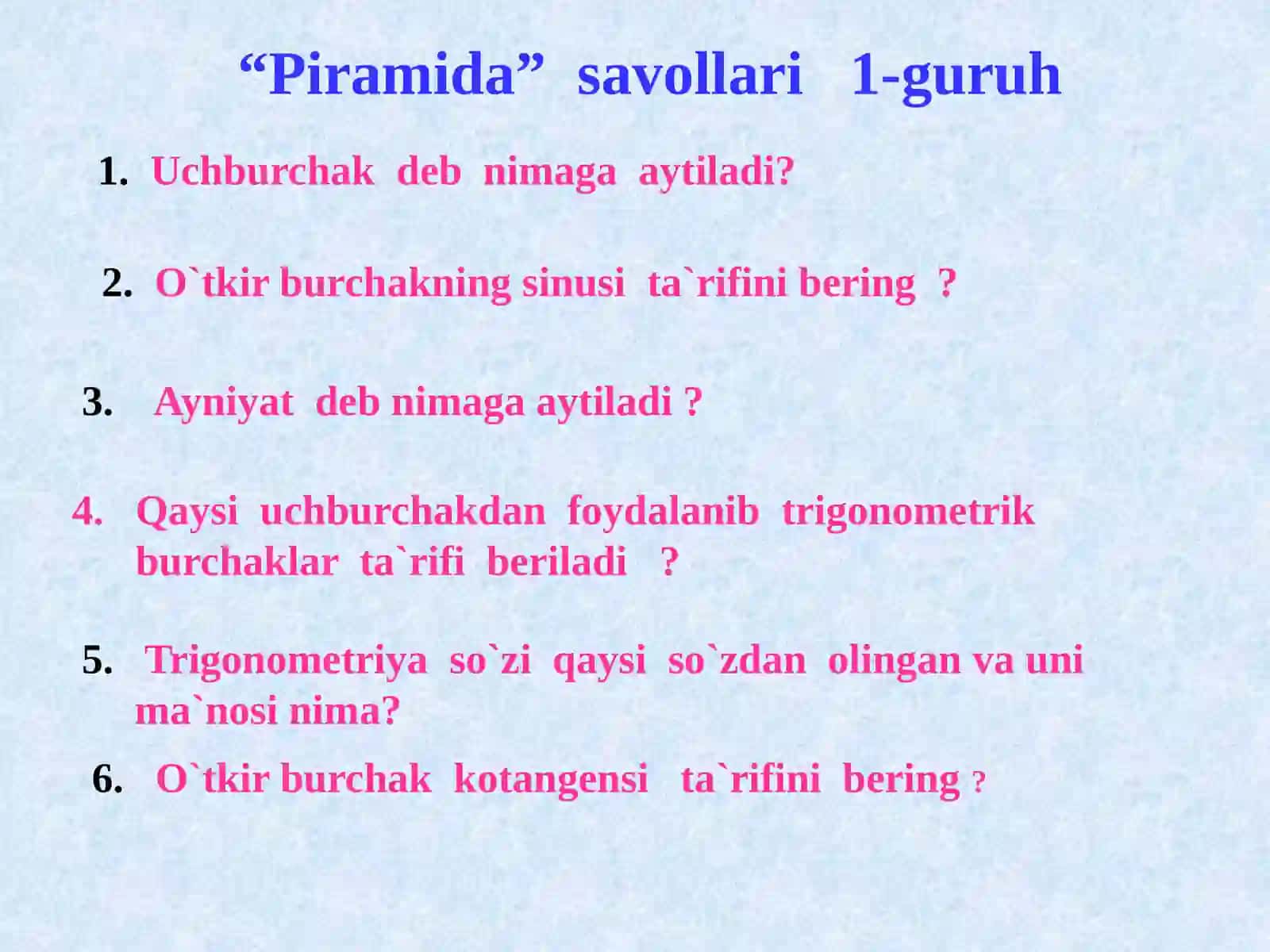 UCHBURCHAK YUZINI IKKI TOMONI VA ULAR ORASIDAGI BURCHAK SINUSI YORDAMIDA HISOBLASH 3