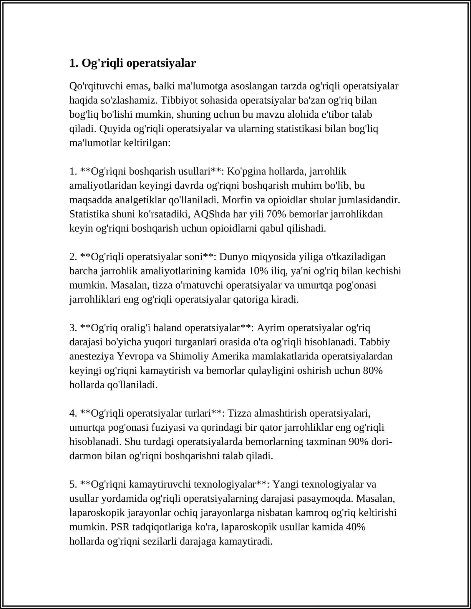 MUSTAQIL ISH Mavzu: HIRURGIK KASALLIKLAR HAQIDA 3