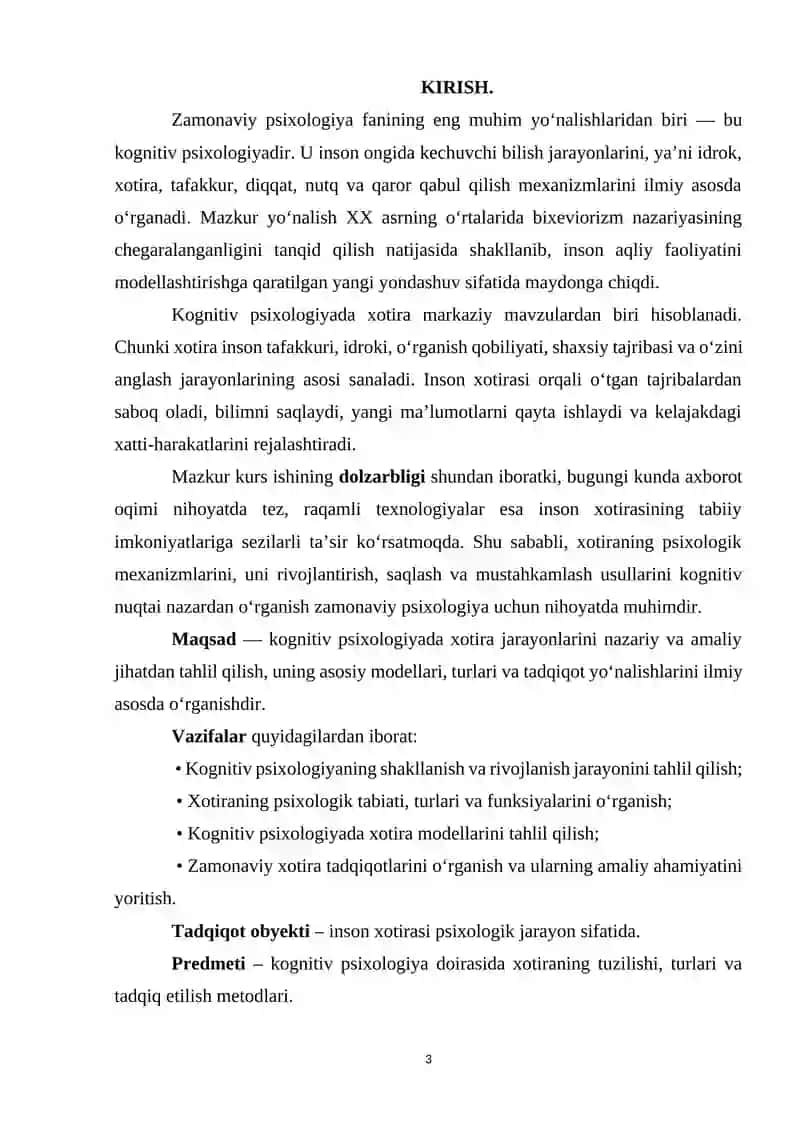 KOGNITIV PSIXOLOGIYADA XOTIRA TADQIQOTLARI 3