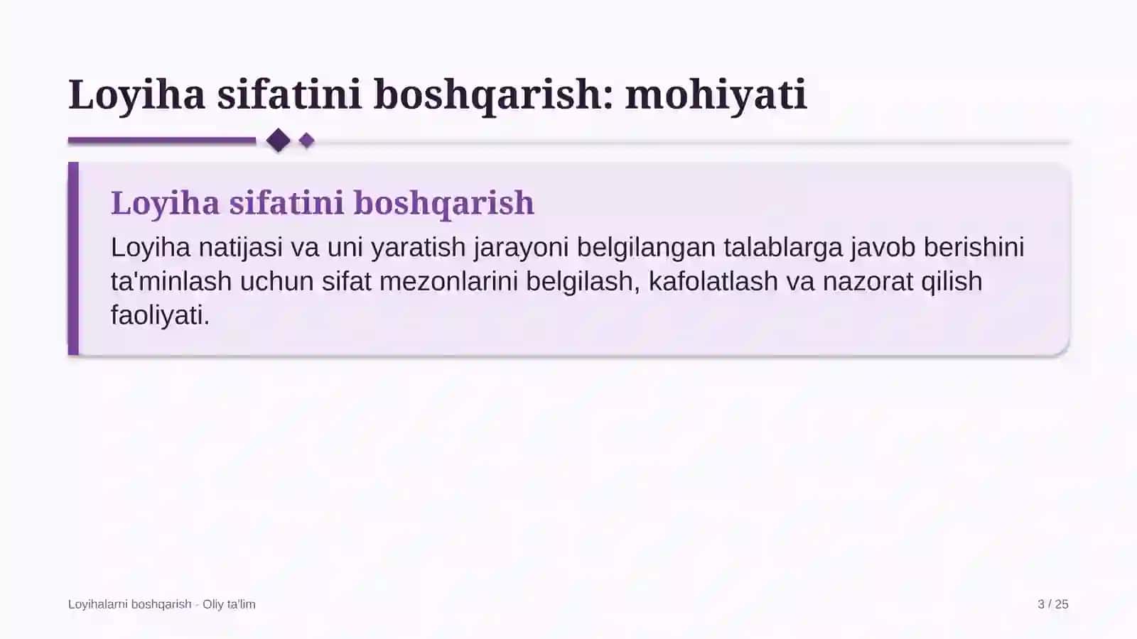 Bolalar sog'lomlashtirish oromgohlarida loyiha sifatini boshqarish 3