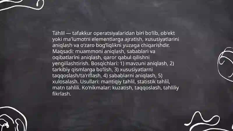 Tafakkur operatsiyalari 3