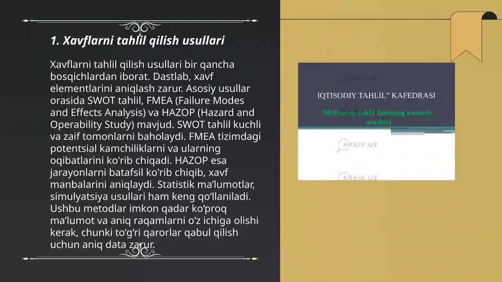Xavflarni tahlil qilish 3