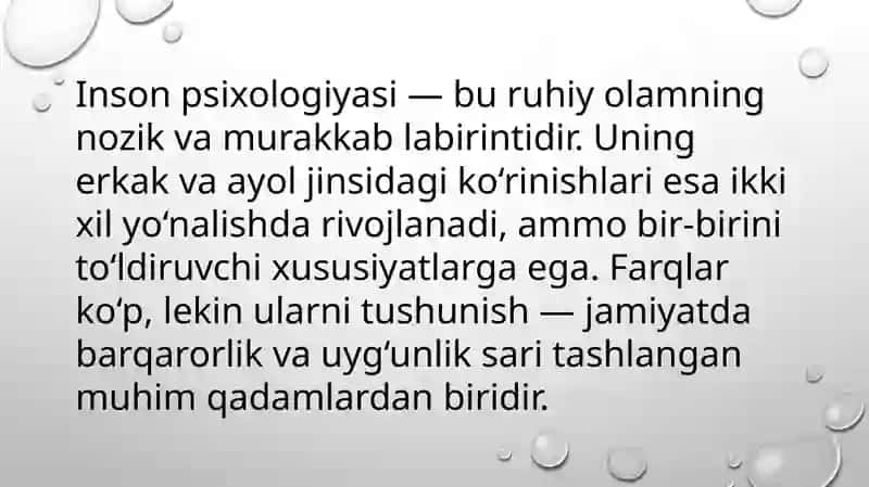 Ayollar va erkaklar psixologiyasidagi farqlar 3