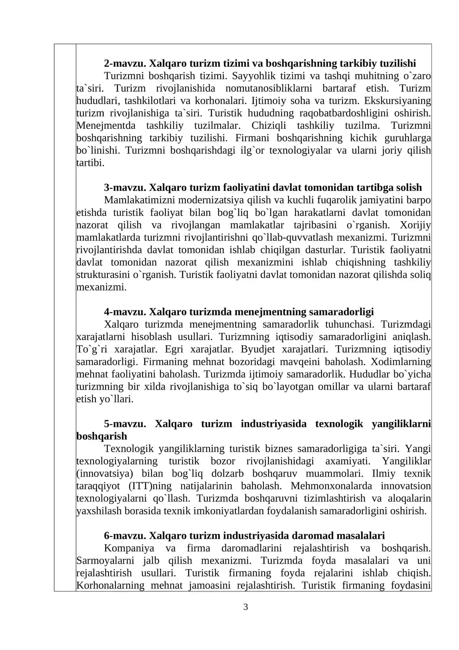 Xalqaro Turizm Menejmenti 3