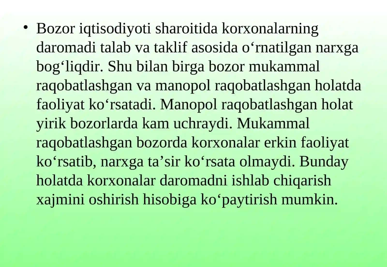 Korxonaning daromadi va foydasi 3