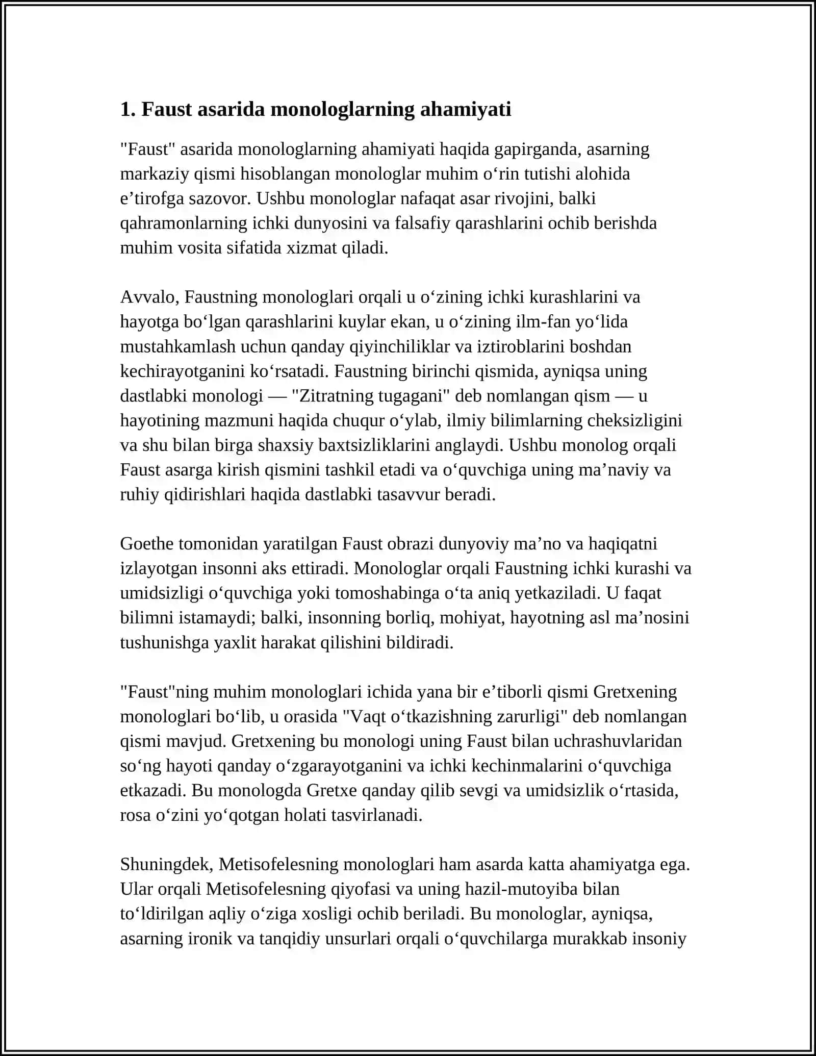 FAUST ASARIDA MONOLOG VA DIALOGLARNING MOHIYATINI SHARXLANG 3