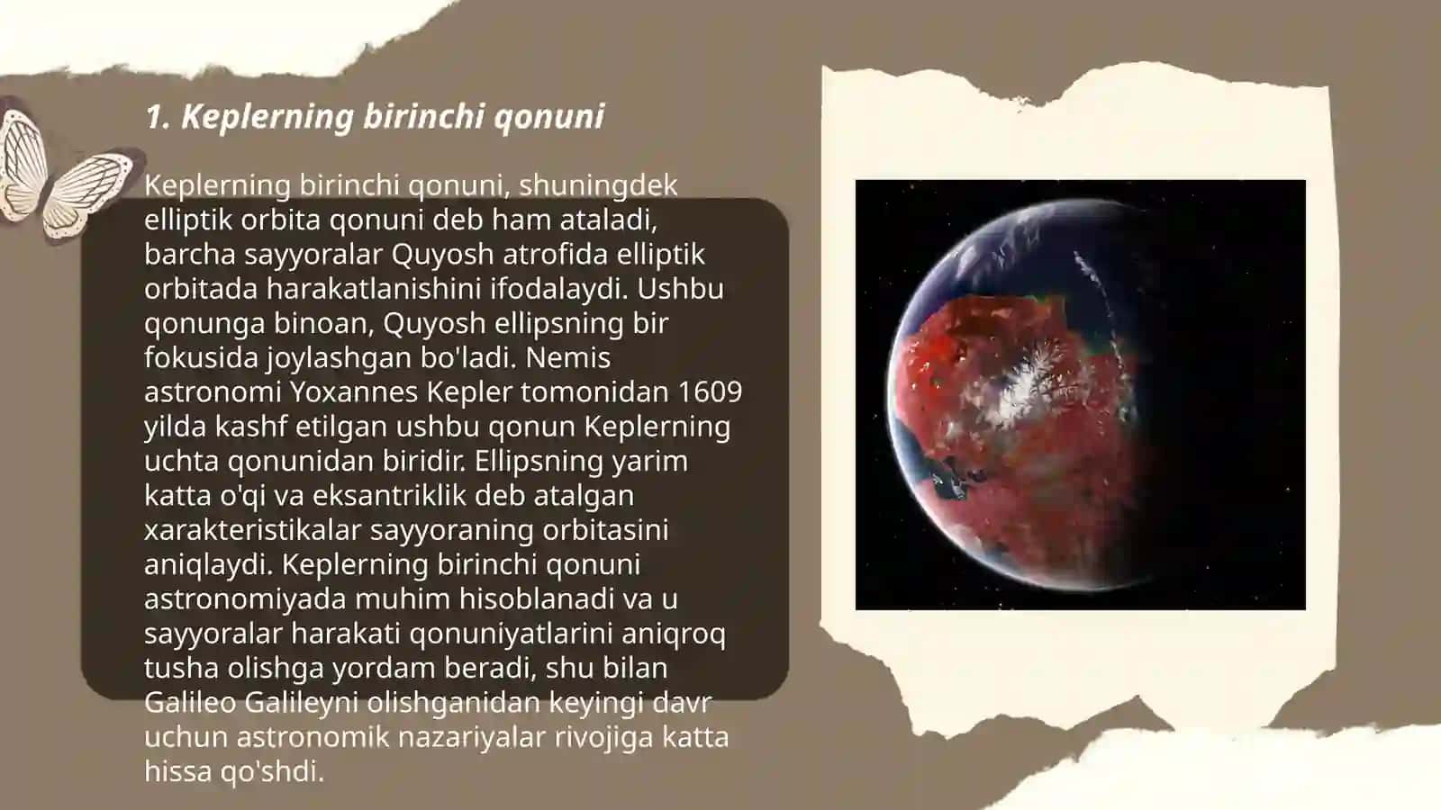 Keplerning birinchi qonuni 3