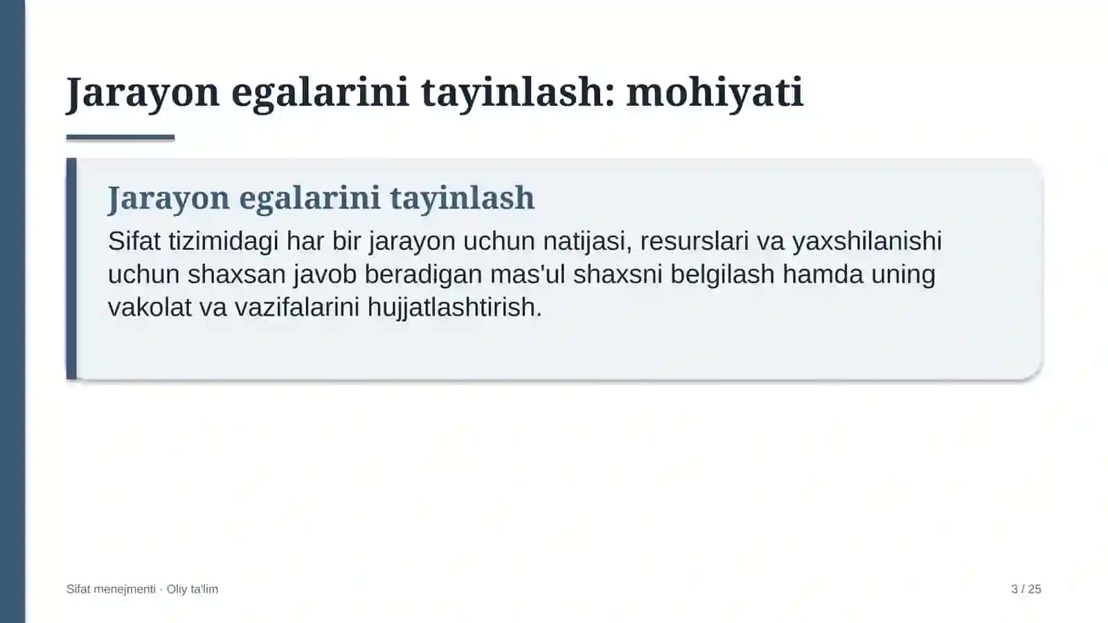 Sifat menejmenti · Oliy ta'lim 3