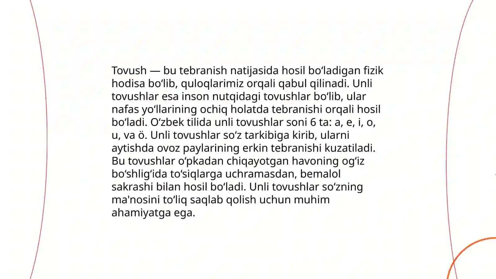 Tovush va fonima.Unli va undosh tovushlar va ularning o’rganish metodikasi 3