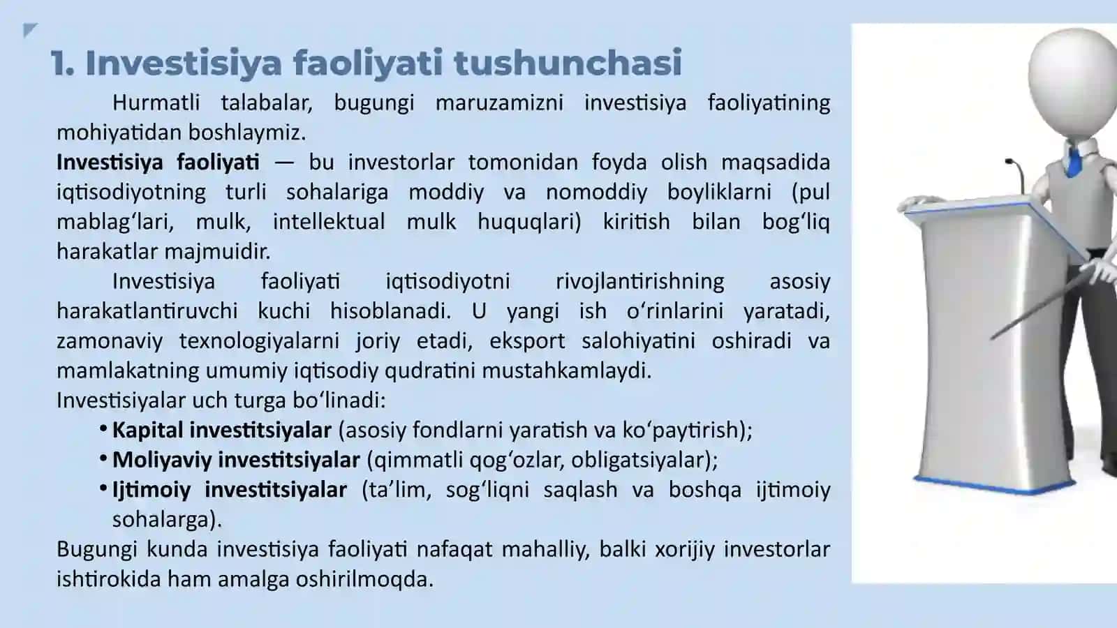 Investisiya faoliyatida kapital qurilish 3