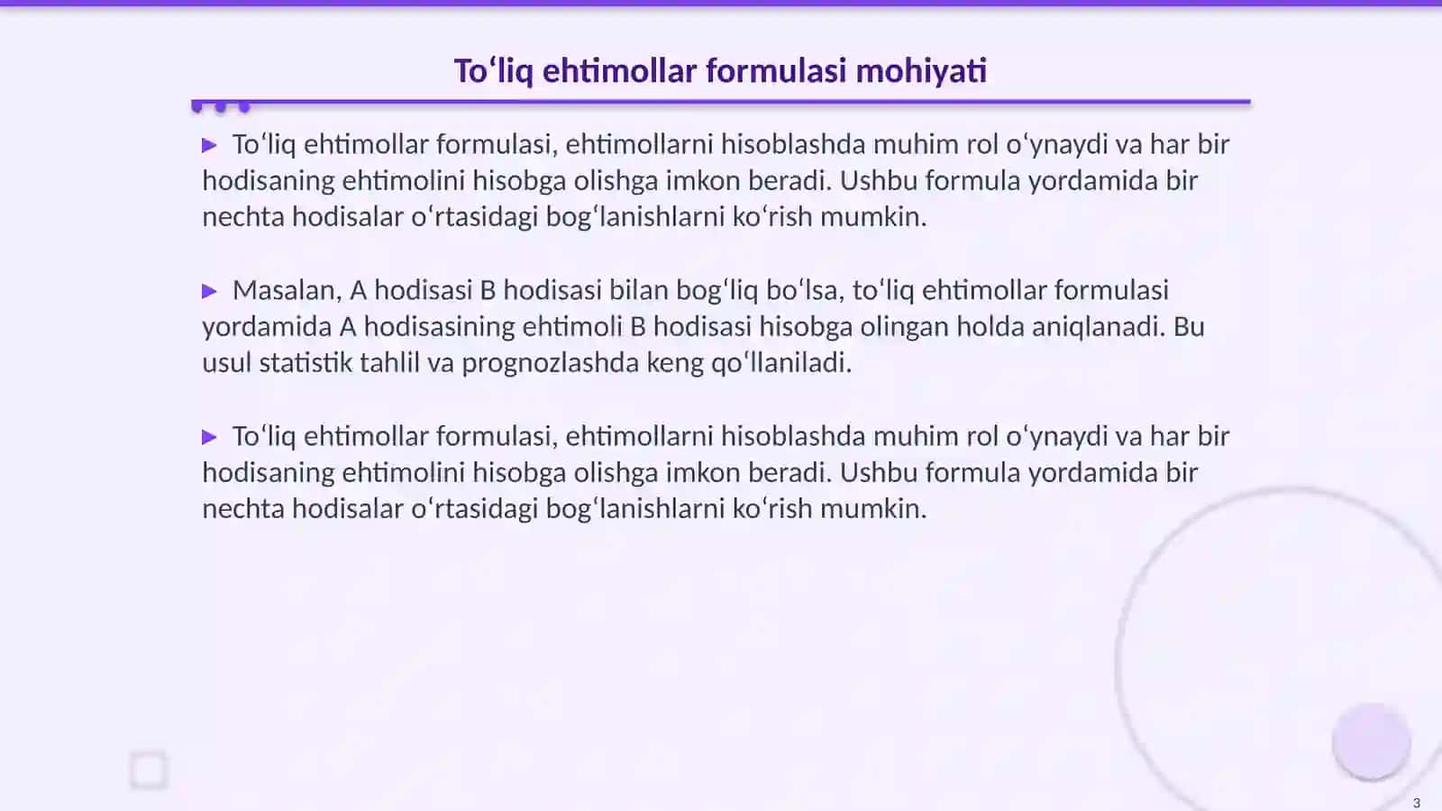 To‘liq ehtimollar formulasi 3