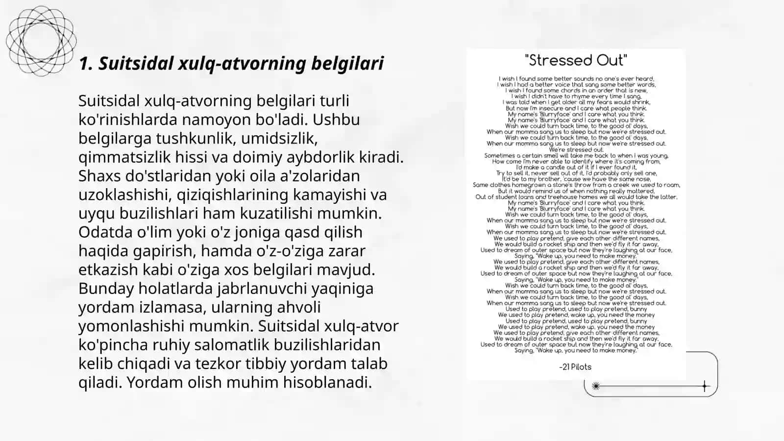 Suitsidal xulq-atvorning nomoyon bulishi 3