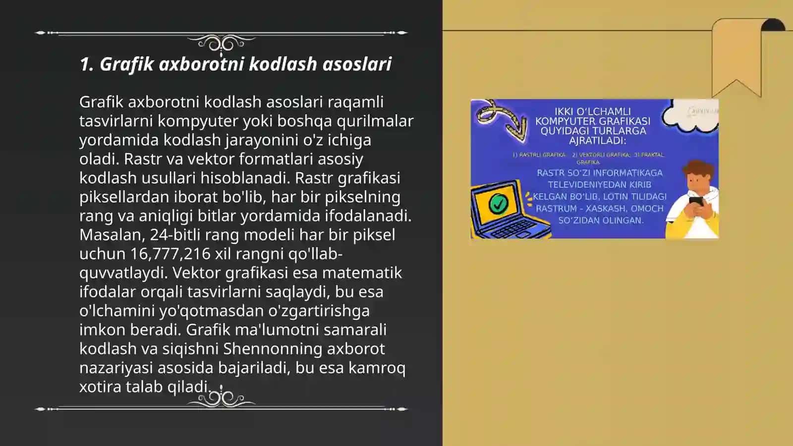 Grafik axborotni kodlash asoslari 3