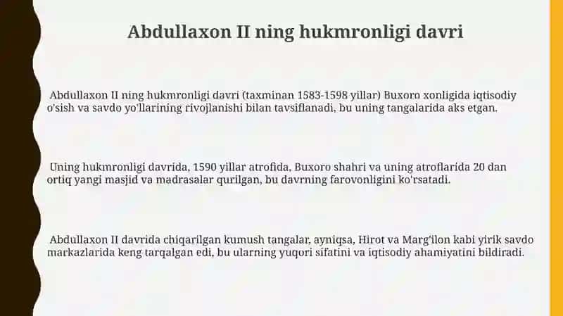 Abdullaxon II tangalari 3