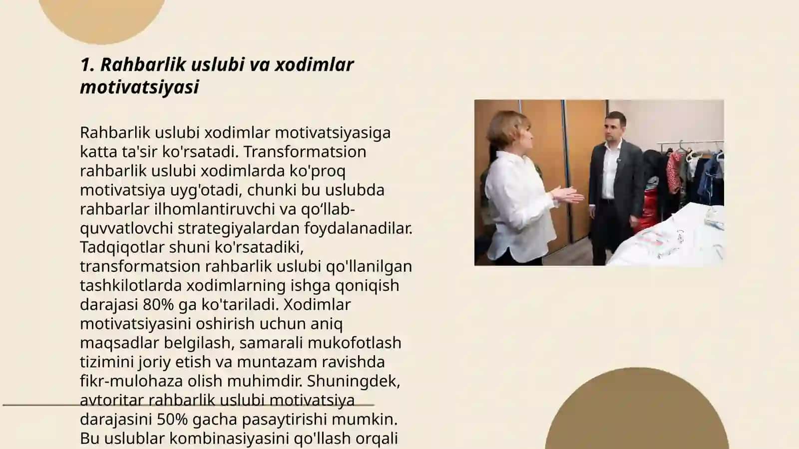 Rahbarlik uslubi va xodimlar motivatsiyasi 3