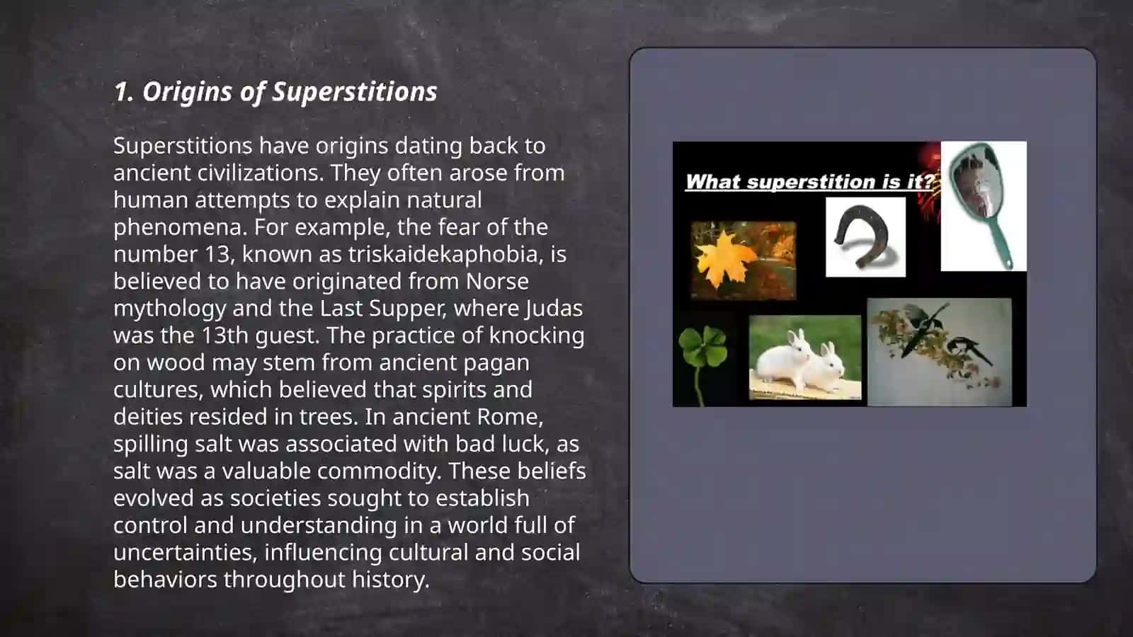 Superstitions and beliefs 3