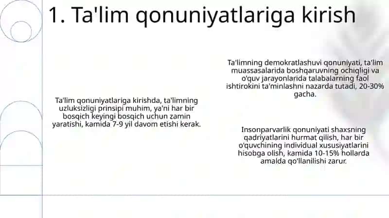 Talim qonuniyatlari 3