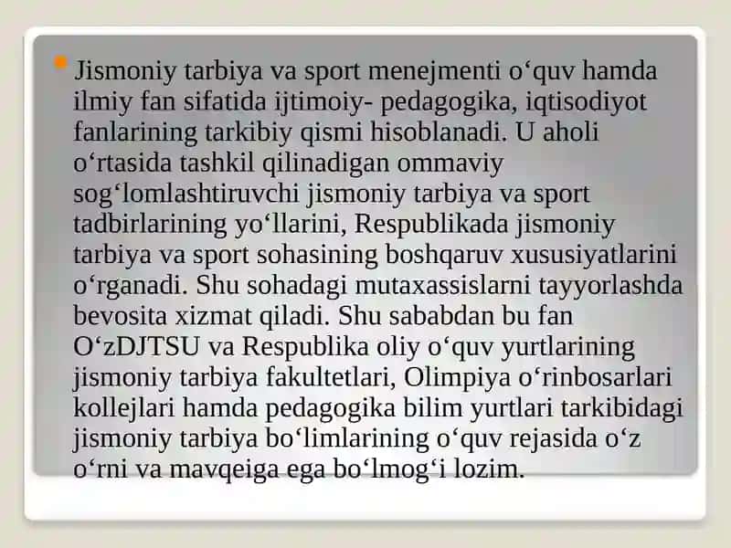 Sport menejmentining asosiy tushunchalari 3