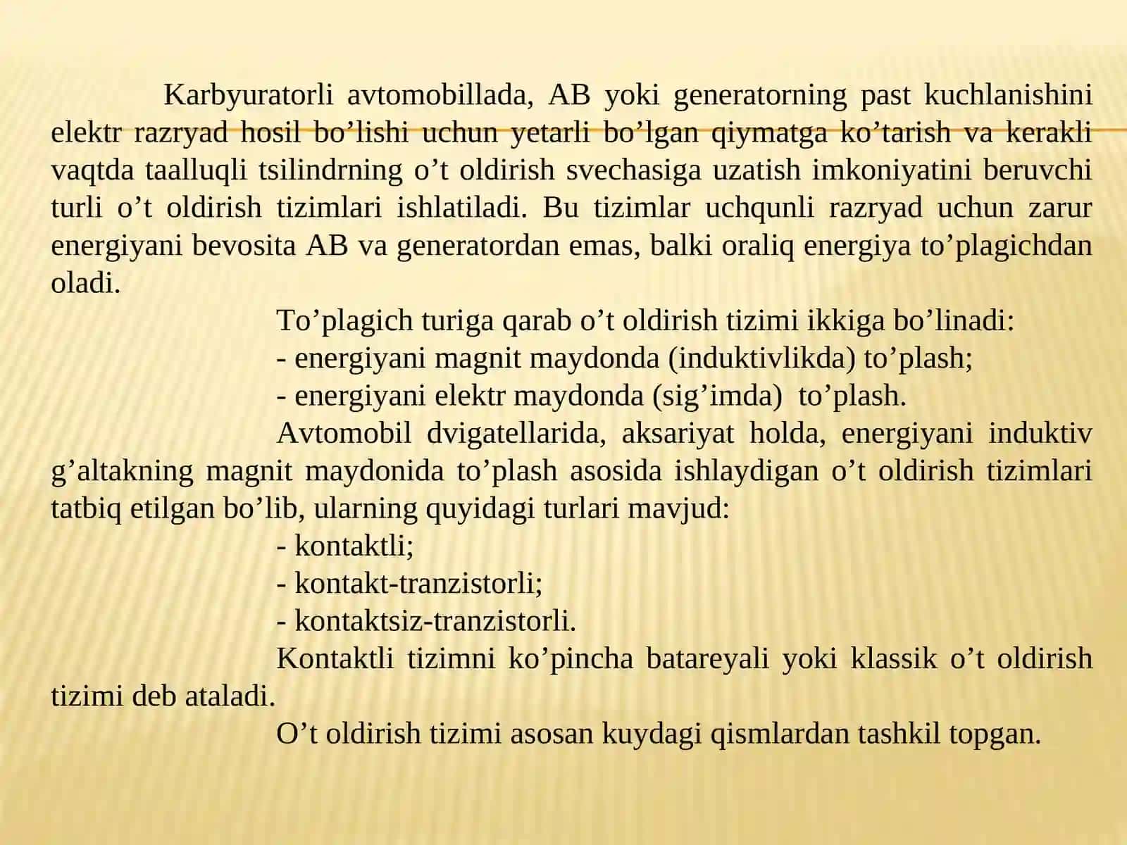 O‘t oldirish tizimlari 3