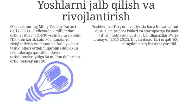Yoshlarni jalb qilish va rivojlantirish 3