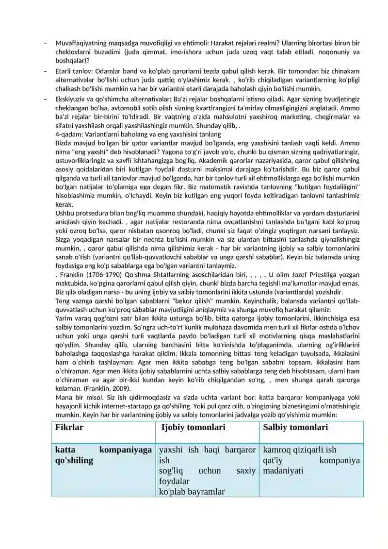 Ratsional qarorlar qabul qilish usullari 3