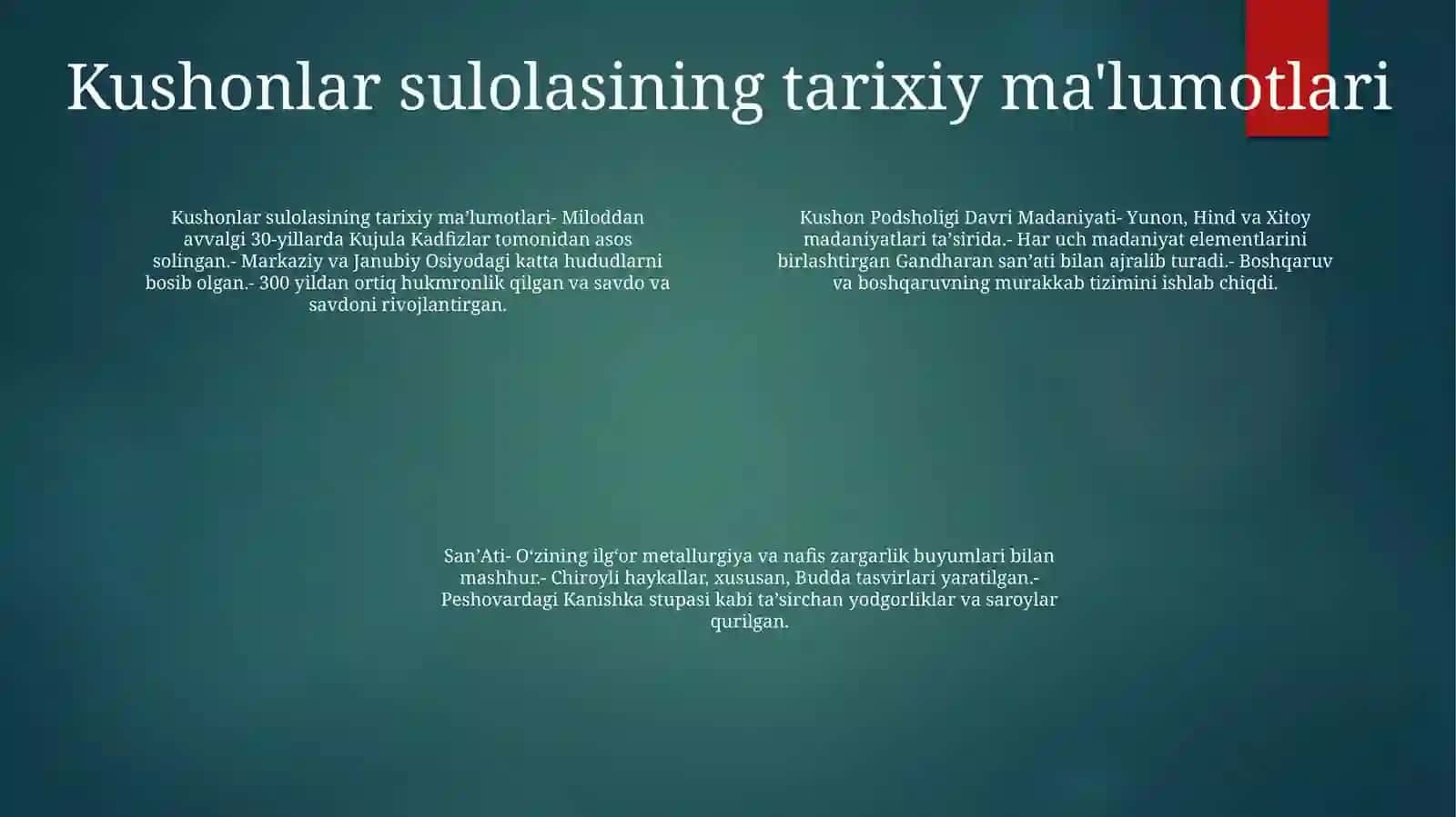Kushon Podsholigi Davri Madaniyati Va SanʼAti 3