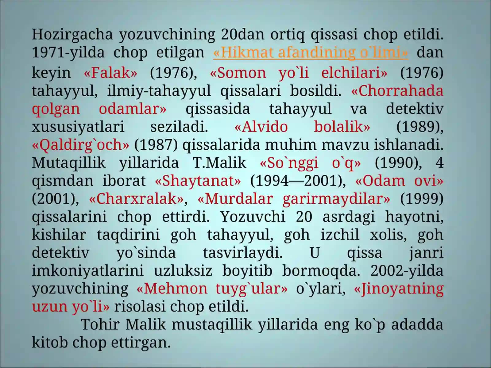 Tohir Malik hayoti va ijodi 3