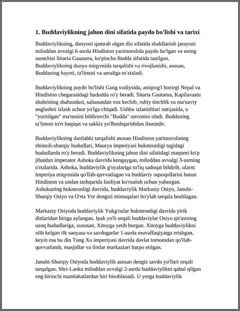 BUDDAVIYLIKNING JAHON DINI SIFATIDAGI MAQOMI 3
