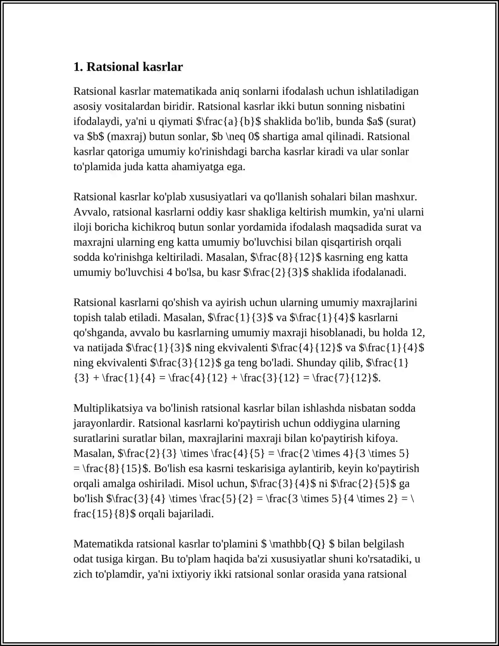 RATSIONAL KASRLARNI SODDA KASRLARGA YOYIB INTEGRALLASH 3