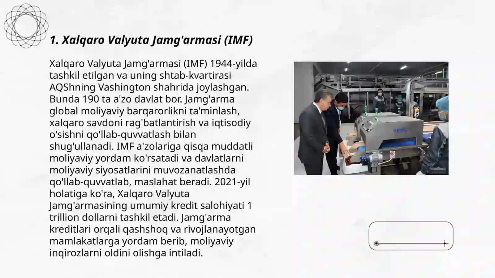 Xalqaro Valyuta Jamg'armasi (IMF) 3