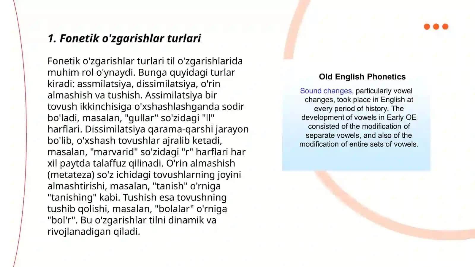 Fonetik o'zgarishlar 3